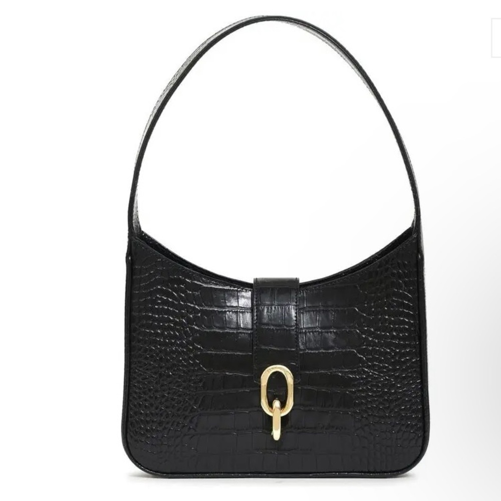 ANINE Bing Cleo Crocodile Embossed Shoulder Bag